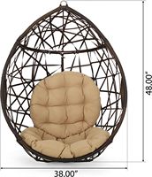 Danlong Swing Egg Chair Sans Support Intérieur Extérieur Osier Rotin Patio Basket Chaise Suspendue