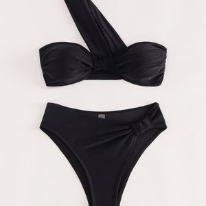 ชุดบิกินี่ไซส์ใหญ่สำหรับผู้หญิง ระบายอากาศได้ดี พร้อมสายรัดรูปตัววีและบราไมโคร สีพื้น แห้งเร็ว เหมาะสำหรับใส่ไปชายหาด - Product Image 2
