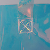 Sac fourre-tout en PVC transparent avec motif laser personnalisé, cadeau tendance, publicité, sac de shopping, sac en PVC coloré peint au laser
