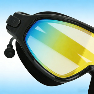 Junhai Swimming Goggles Large Frame With Earplugs High Definition Lens For Men Women Pool Beach Use - Product Image 2