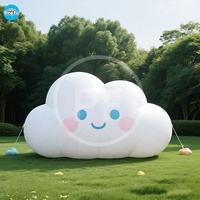 Décoration de fête Ballon gonflable personnalisé en nuage de dessin animé Modèle de nuage gonflable publicitaire blanc géant avec Led éclairée