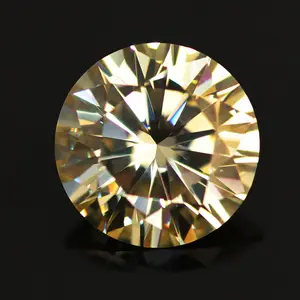 पीले रंग Moissanite पत्थर दौर शानदार आकार वीवीएस स्पष्टता सिंथेटिक एच एंड एक Moissanite हीरा पत्थर