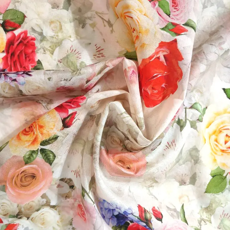 Vải Dệt RAYON In Hoa 100% RAYON Giá Sỉ Thiết Kế Thời Trang Ý Nhất Cho Trang Phục Đầm Nữ