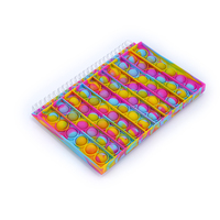 Carnet à spirale personnalisé avec logo, motif tie-dye, couverture en silicone Pop It Fidget, multi-sujets, ligné avec intercalaires à onglets