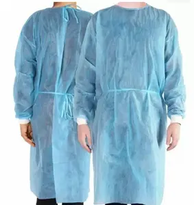 Impermeable Disposable Isolation Gown PP+PE Nonwoven Great Protection against Most Kinds of Liquid