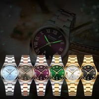 Montre Femme CURREN 9095 : Cadeau Romantique pour Petite Amie, Mode Or Acier Inoxydable Étanche Quartz Montre-Bracelet pour Dames