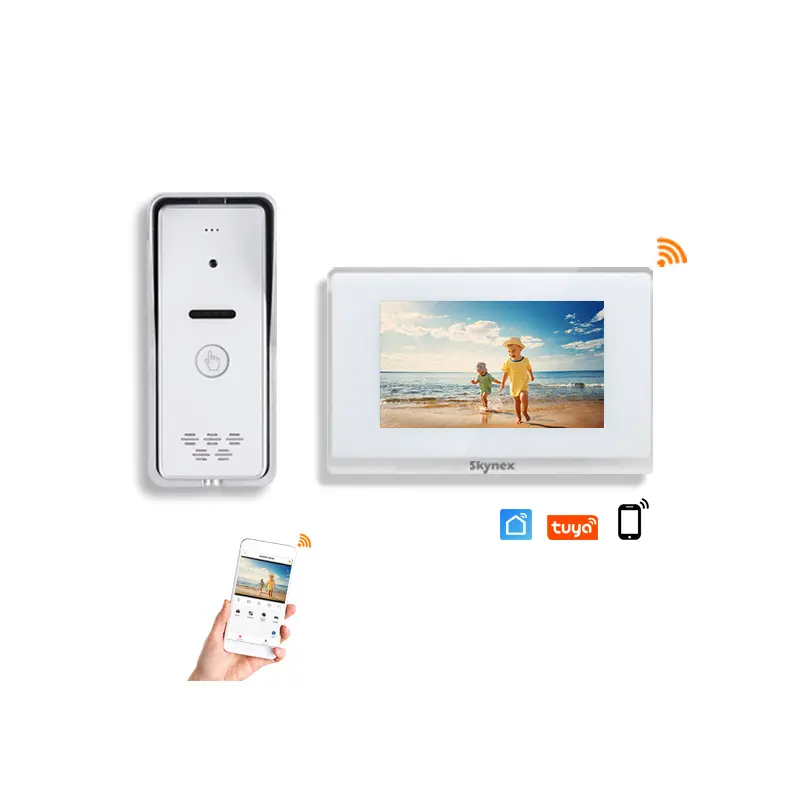 फैक्ट्री की कीमत 7 इंच तुया वाईफाई वीडियो डोर फोन पेपहोल आईपी इंटरकॉम मल्टी के लिए