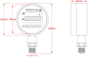 Dikai DK500D Multifunctional Industrial Digital Manifold Gauge -0.10-250MPa Range 0.05%FS Accuracy BSP/NPT Thread - Product Image 3