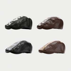 Boina de Diseño de Marca Famosa, Estilo Otoño-Invierno, con Detalles de Panda en Cuero Sintético, Parte Superior Plana - Product Image 2