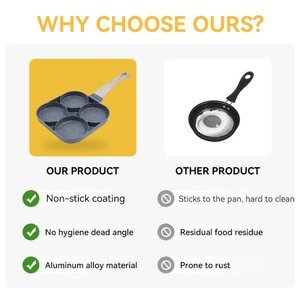 Non-stick 4-Hole Frying <b>Pan</b> Multi-function Egg Burger <b>Pan</b> Breakfast Maker Pancake Griddle for <b>Induction</b> & Gas Stove - Product Image 4