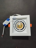 Spot encastré rectangulaire à LED COB avec cadre carré, éclairage de plafond à LED, downlight orientable et dimmable, boîtier 5W-75W