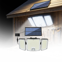 Lampe murale solaire à détecteur de mouvement étanche à 278 LED pour l'extérieur, le jardin, la sécurité domestique