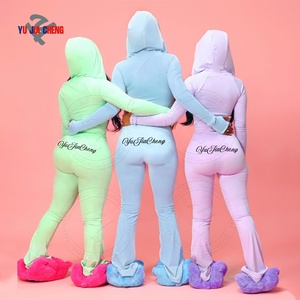 Ensemble deux pièces pour femme, idéal pour les grandes tailles : Survêtement <span class=keywords><strong>de</strong></span> fitness et d'entraînement, comprenant une veste <span class=keywords><strong>de</strong></span> yoga zippée personnalisée et un <span class=keywords><strong>pantalon</strong></span> évasé taille haute - Product Image 2