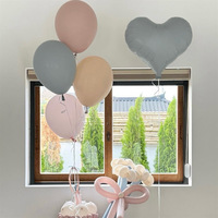 Ballons Cœur en Aluminium Macaron de 22 Pouces Rose Rouge Blanc pour Mariage, Anniversaire d'Enfants, Saint-Valentin, Noël