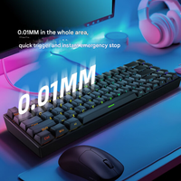 Clavier mécanique sans fil tri-mode à axe magnétique Alibaba Supplier Mars68PRO, 0 zone morte, RVB plug-in, jeu, clavier Socd 0,01 mm