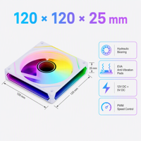 Ventilador para PC NK120 ARGB de 120 mm, Blanco, PWM, 20dBA Silencioso, Sincronización de 5V, Conector de 6 Pines, para PC Gaming, Proveedor OEM al por Mayor