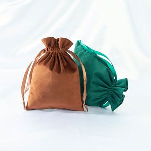 Pochette de rangement pour bijoux en velours de haute qualité, taille personnalisée 15x20 cm, sacs à bagues en velours colorés - Product Image 6