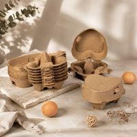Prêt à expédier : Barquette à œufs en pulpe moulée marron, 100 % biodégradable, empilable, pour œufs de poules élevées en pâturage