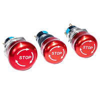 Emergency Generator Stop ButtonTwist to Release Lockable E-Stop Switch 16mm Panel Cutout Silver Contacts CE for Industrial
