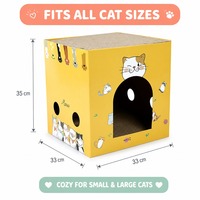 Großes Doppelschichtiges Karton-Katzenhaus mit 2 Abnehmbaren Kratzpads, Indoor-Katzenkratzbett für den Großhandel