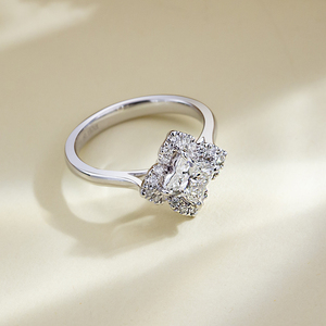 Bague de fiançailles pour femme MSR-2179 S925 en argent avec diamant de laboratoire taille LV - Product Image 2
