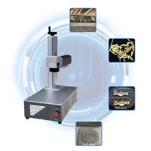 Goudgravure En Snijmachine Fiber Laser 30W 50W Raycus Sieraden Laser Marker Met Roterende Voor Ringen