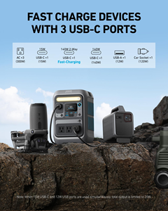 Estación de Energía Portátil Anker SOLIX C300 LiFePO4, 288 Wh, 300 W, 600 W de Potencia Máxima, Generador de Batería Compacto para Uso en Exteriores - Product Image 5