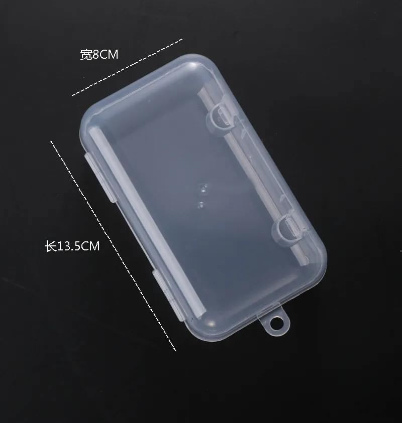 Kotak plastik bening persegi panjang, wadah pengatur penyimpanan mini kosong tepi bulat 135mm * 80mm * 51mm untuk dot bayi