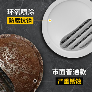 Hefengxing External Air Vent Cover Stainless Steel Baking Paint Screw Fixing Single Layer Hood For Kitchen Bathroom Exhaust - Product Image 2