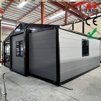 Casas Contenedor de Acero Plegables y Expandibles de 20 pies, Modelo 2024, Modernas, Impermeables, Prefabricadas, Tipo Granny Flat, en Venta