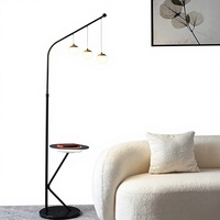 Lampe sur pied LED à chargement sans fil avec haut-parleur, commande tactile, design moderne et minimaliste en fer pour salon, chambre, côté canapé