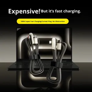 <span class=keywords><strong>Cavo</strong></span> dati intrecciato a gomito 100W per <span class=keywords><strong>Apple</strong></span> per <span class=keywords><strong>cavo</strong></span> di ricarica veloce di tipo Huawei-C compatibile con <span class=keywords><strong>iPhone</strong></span> 16 <span class=keywords><strong>cavo</strong></span> di ricarica per telefono cellulare - Product Image 3