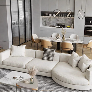 Ensemble de canapés modulaires de luxe pour salon avec revêtement élégant, assise profonde confortable et design moderne intemporel - Product Image 1