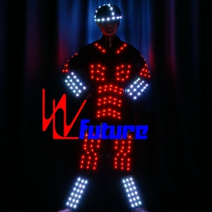 <span class=keywords><strong>Disfraz</strong></span> de Robot LED programable, <span class=keywords><strong>disfraz</strong></span> de baile LED Tron que brilla en la oscuridad, vestidos futuristas, disfraces de LED Robot, ropa Rave para adultos - Product Image 6