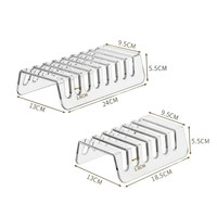 Support de rangement pour téléphone et tablette, lot de 2 tailles, en matériau PET transparent, options 8 compartiments / 6 compartiments, rangement de bureau efficace