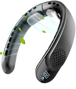 <b>Portable</b> <b>Neck</b> Cooler <b>Fan</b>, 4-Turbo Bladeless, 360° Wind Coverage, Fast Charging 4.5Hrs, Suitable for Men & Women - Product Image 1