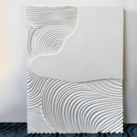 Panel de Escultura Mural Texturizado 3D Clásico Moderno con Diseño de Ondas Abstractas para Decoración de Dormitorios y Hogares