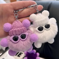 Porte-clés en gros pas chers, adorables, en forme de chiot, animaux mignons, porte-clés en peluche, porte-clés en métal, porte-clés de voiture, Llaveros
