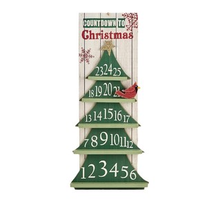Ornement de compte à rebours de Noël en bois, forme d'oiseau, lot de plusieurs pièces, style rustique, décoratif pour arbre de Noël - Product Image 2