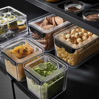 Boîte de rangement en plastique, organisateur, bac multi-couches pour réfrigérateur, boîte rectangulaire, ensemble de contenants de stockage alimentaire en silicone pour la cuisine