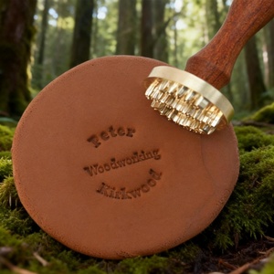 Sceau en argile personnalisé avec logo, motif, texte, forme, style manche en bois multiple - Product Image 3