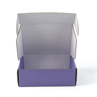 Boîtes d'expédition en carton ondulé violet mat personnalisées en gros pour emballages cadeaux