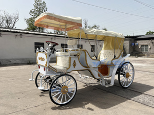Carruaje Eléctrico Real de Doble Fila Más Vendido en 2025, Carruaje de Boda para Paseos Turísticos, Carruaje de Boda de Doble Función Estilo Cenicienta - Product Image 3