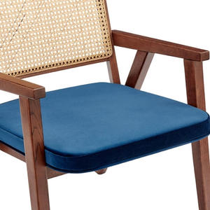 Custom Luxury Cane Living Room Retro Solid Wood Rattan Armchair for Dining Kitchen - Product Image 5