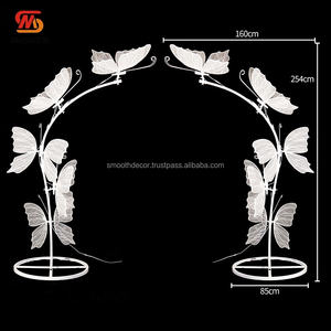 Telón de Fondo de Hierro Liso para Bodas con Luces de Mariposa LED y Diseño de Espejo, Tamaño y Color Personalizables para Decoración de Fiestas - Product Image 2