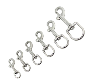 LLavero de acero inoxidable con resorte de una sola cabeza 1/2 5/8 3/4 hebilla de perro Correa ganchos giratorios con acabado liso - Product Image 6