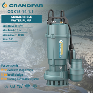 Pompe submersible multifonctionnelle Grandfar QDX 1.5hp, hauteur de refoulement 18m, petite pompe domestique en fonte QDX15-14-1.1 - Product Image 1