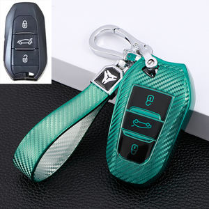 Coque de protection de clé à distance en fibre de carbone pour Peugeot 308 408 <span class=keywords><strong>508</strong></span> 2008 3008 4008 5008 Citroen C4 C4L C6 C3-XR Picasso DS3 DS4 DS5 - Product Image 1