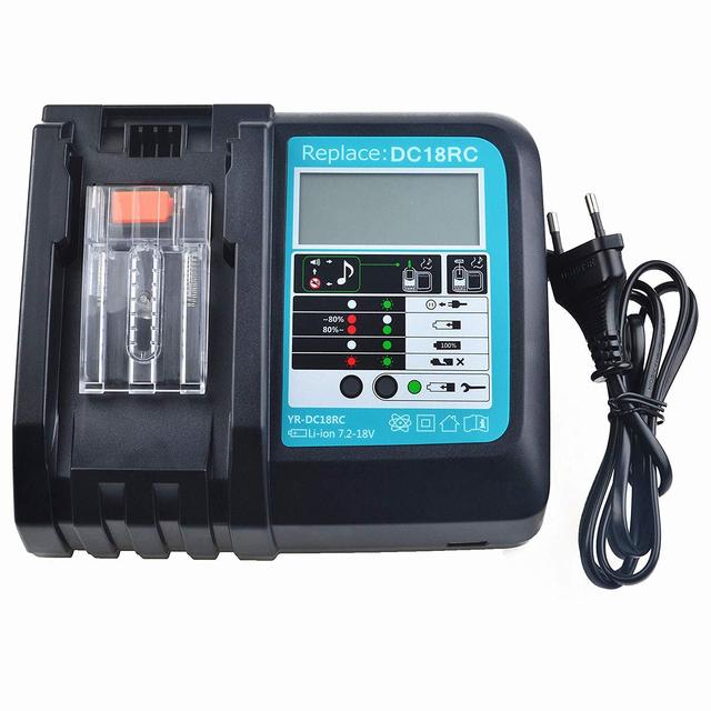 DC18RC Charger 18V Lithium Battery Fast Charging with LCD Display USB Port