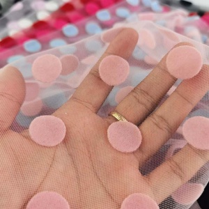 Vải Tuyn Flock In Ấn Đốm 100% Polyester Lưới Lưới Vải Cho Quần Áo Thụy Sĩ Voile Gạc Lưới Vải - Product Image 5